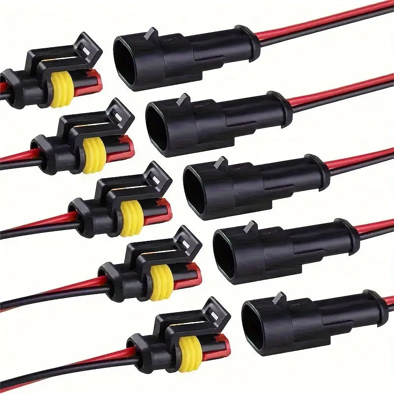 10pcs/ 5pairs 2 Pin Way Electrical Connector,