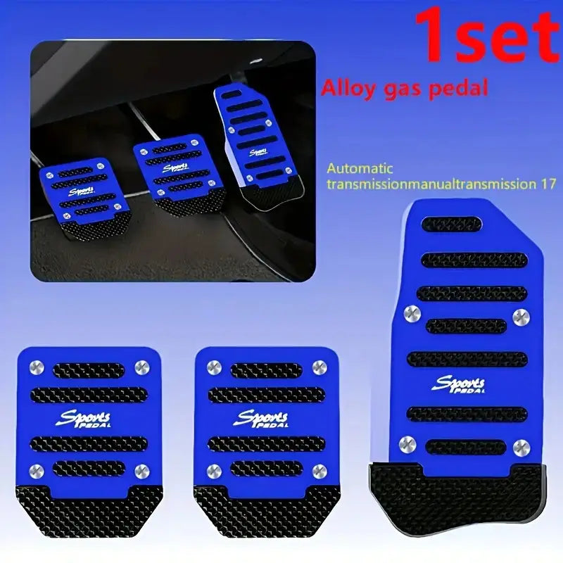1 set of 3pcs of aluminum alloy non-slip car pedals