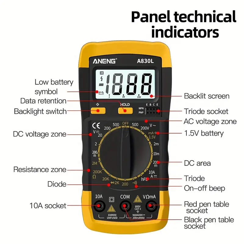 Aneng A830L Multifunction Multimeter