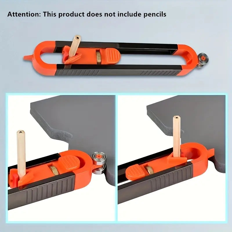 Adjustable Profile Scribing Ruler with Lock