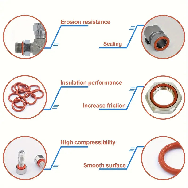 351pcs Silicone O-Ring Seal Gasket Set