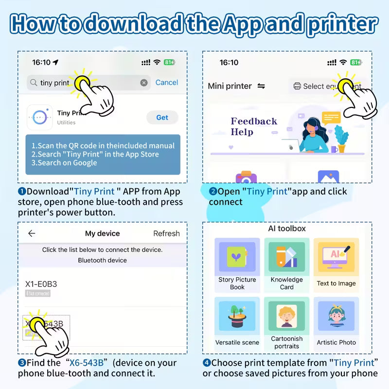 Portable Wireless Mini Printer with App